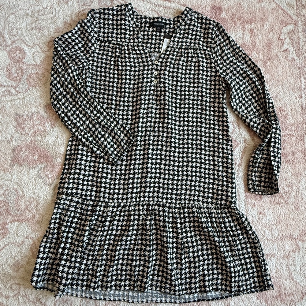NWT BLACK AND WHITE CHECKERED MINI DRESS